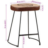 Tabourets de bar lot de 2 marron foncé 40x29,5x53 cm