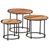 Tables gigognes 3 pcs bois massif d'acacia