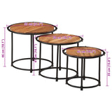 Nesting tables 3 pcs solid acacia wood