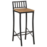 Chaises de bar lot de 4 bois de manguier massif brut