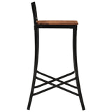 Chaises de bar lot de 2 bois d'acacia massif