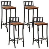 Chaises de bar lot de 4 bois d'acacia massif