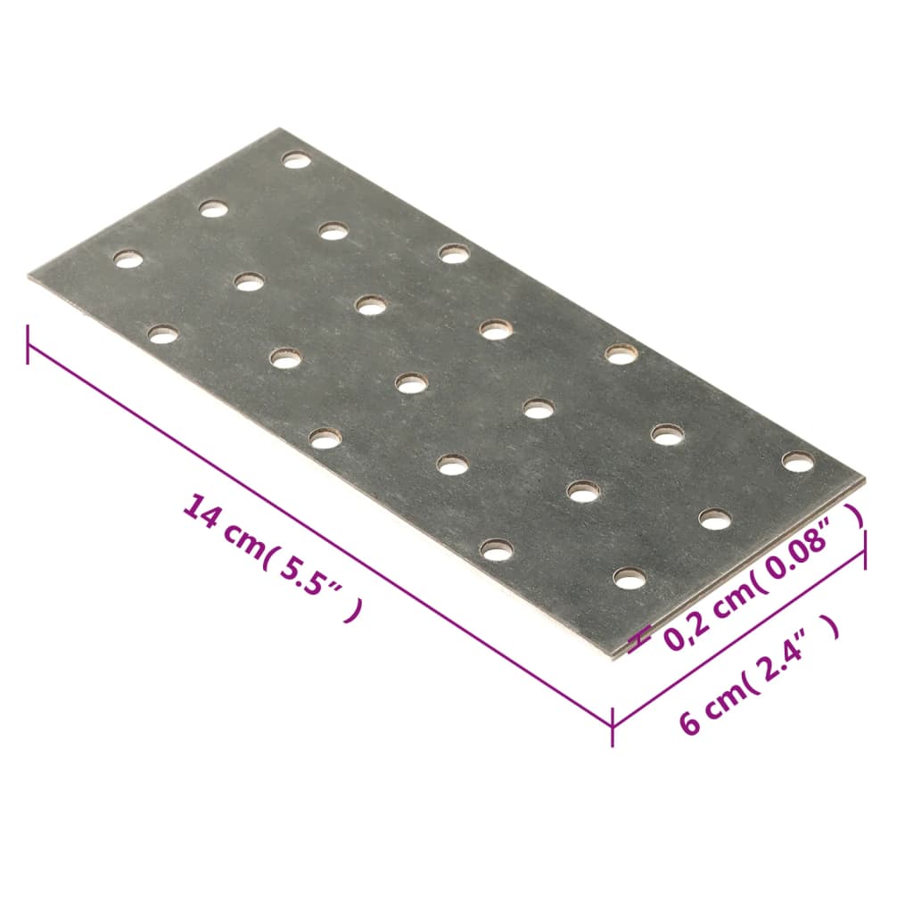 Plaques perforées 40 pcs 2 mm 140x60 mm acier galvanisé