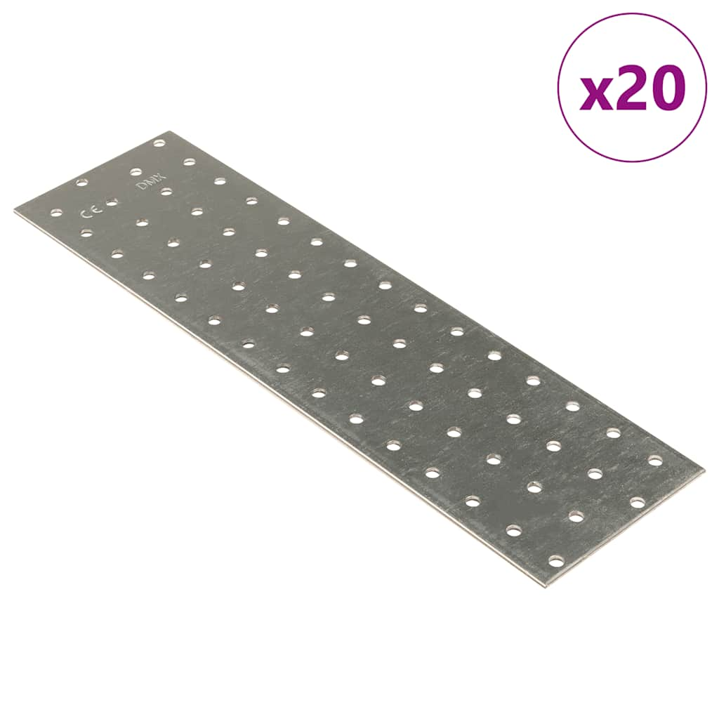 Plaques perforées 40 pcs 2 mm 300x80 mm acier galvanisé