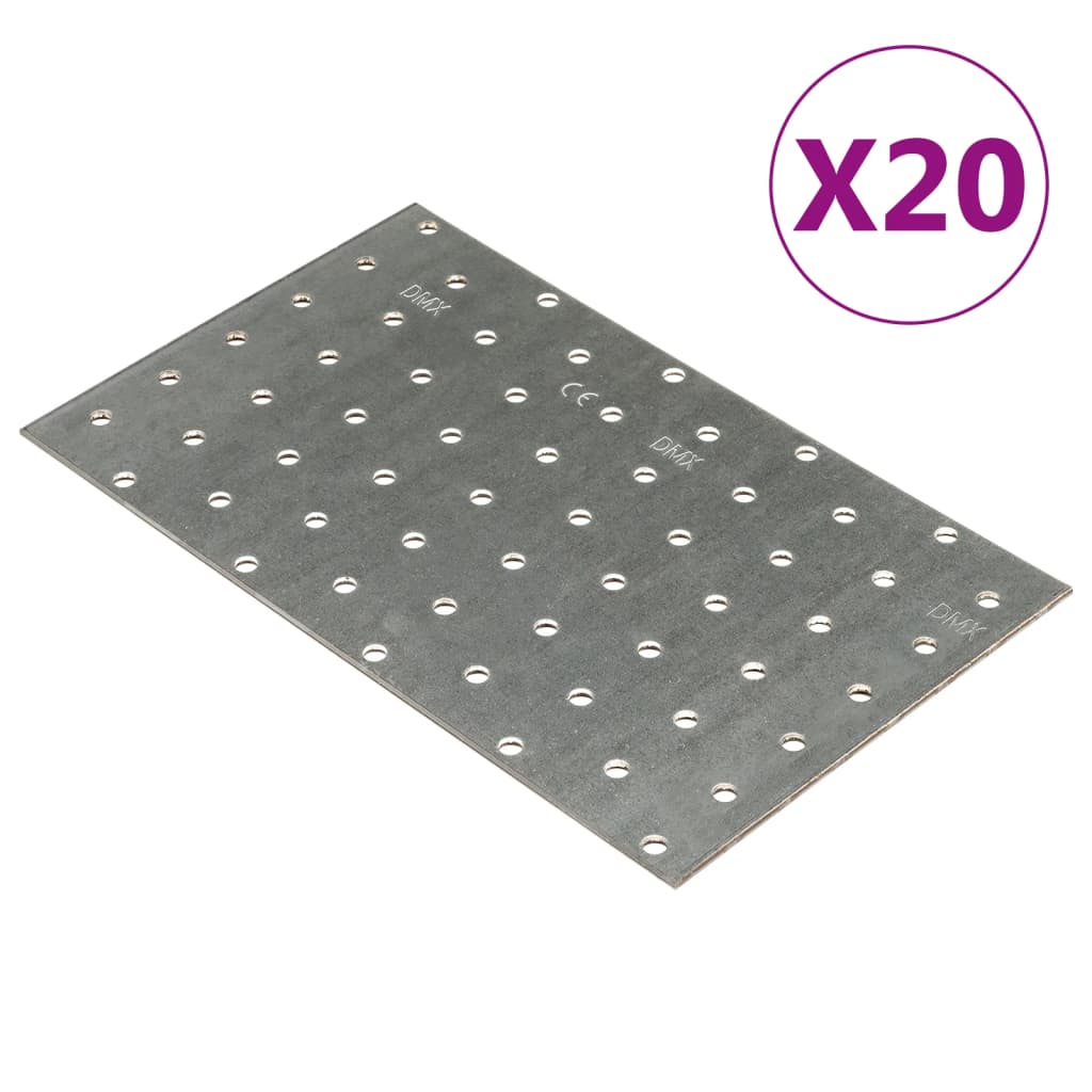 Perforated plates 20 pcs 2 mm 200x120 mm galvanized steel