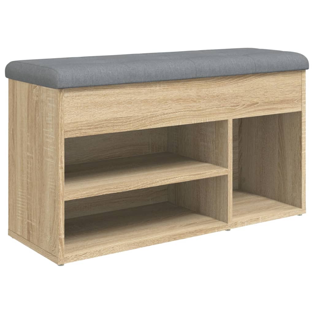 Banc à chaussures chêne sonoma 82x32x45,5 cm bois d'ingénierie