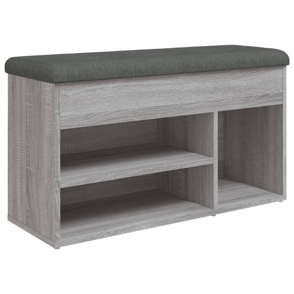 Banc à chaussures sonoma gris 82x32x45,5 cm bois d'ingénierie