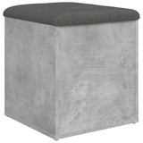 Banc de rangement gris béton 42x42x45 cm bois d'ingénierie