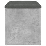 Banc de rangement gris béton 42x42x45 cm bois d'ingénierie