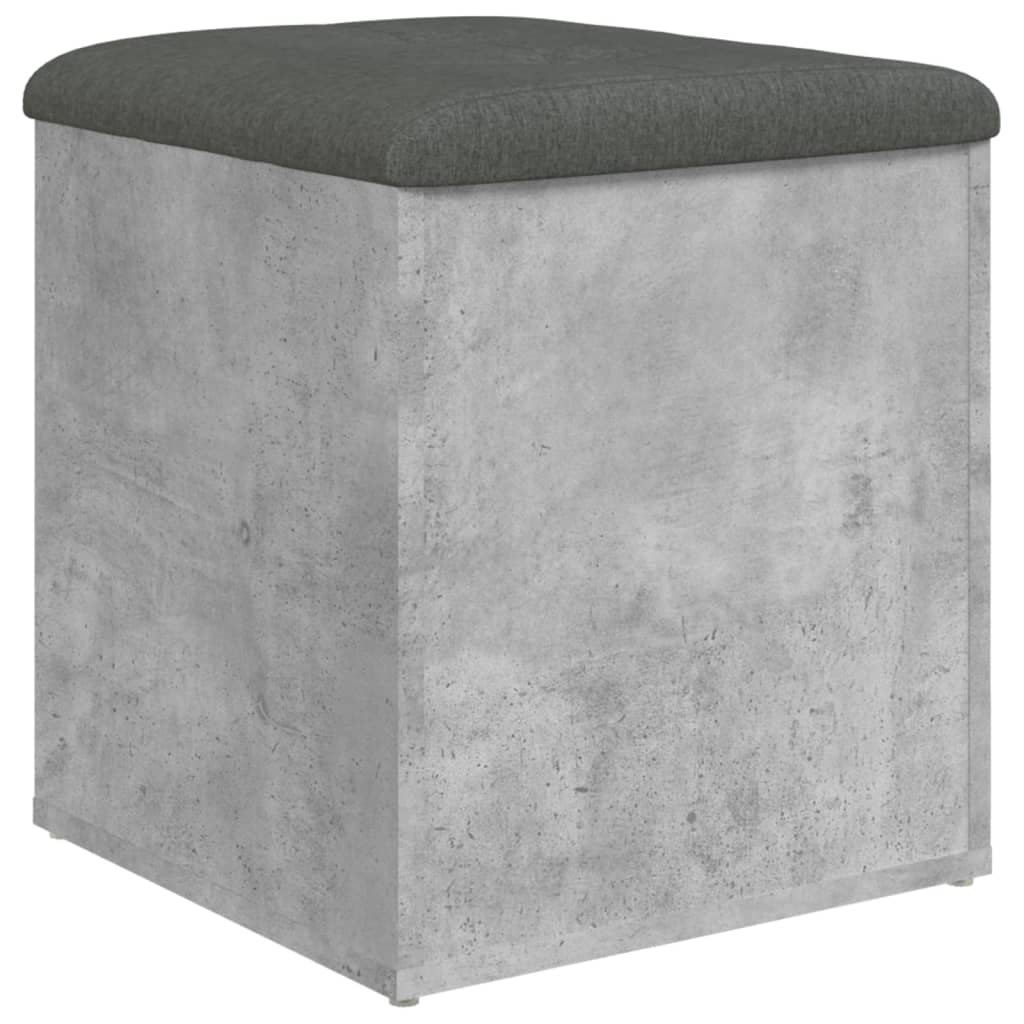 Banc de rangement gris béton 42x42x45 cm bois d'ingénierie