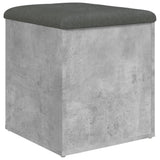 Banc de rangement gris béton 42x42x45 cm bois d'ingénierie