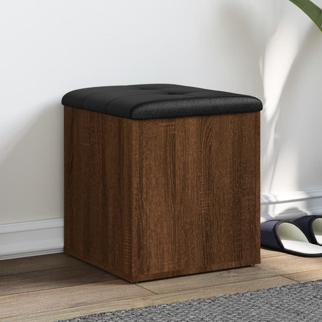 Banc de rangement chêne marron 42x42x45 cm bois d'ingénierie