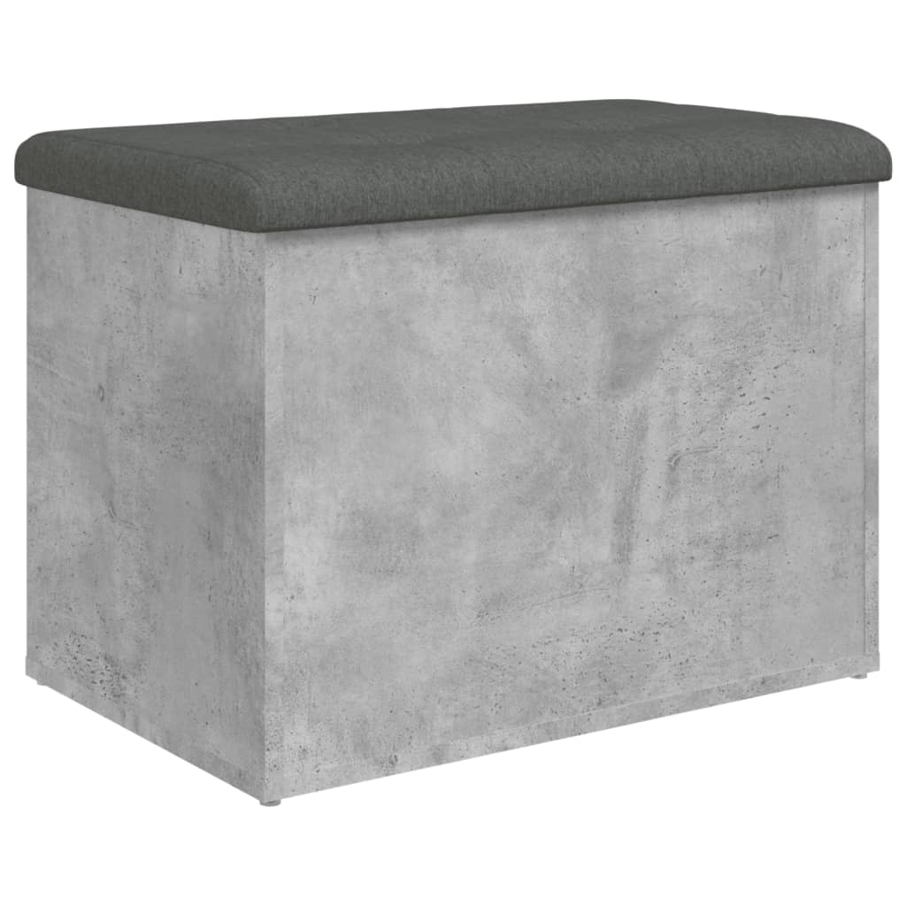 Banc de rangement gris béton 62x42x45 cm bois d'ingénierie