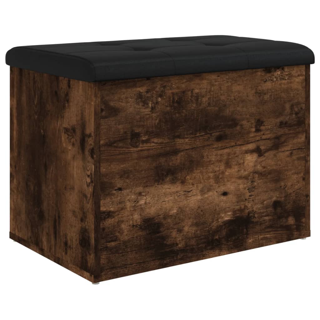 Banc de rangement chêne fumé 62x42x45 cm bois d'ingénierie