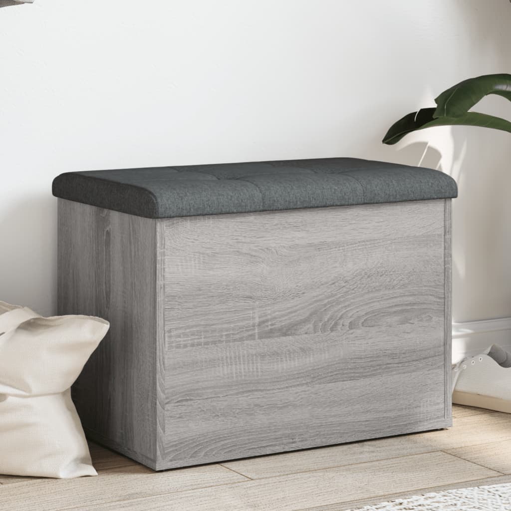 Banc de rangement sonoma gris 62x42x45 cm bois d'ingénierie