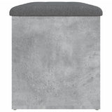 Banc de rangement gris béton 82x42x45 cm bois d'ingénierie