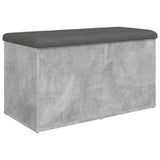 Banc de rangement gris béton 82x42x45 cm bois d'ingénierie