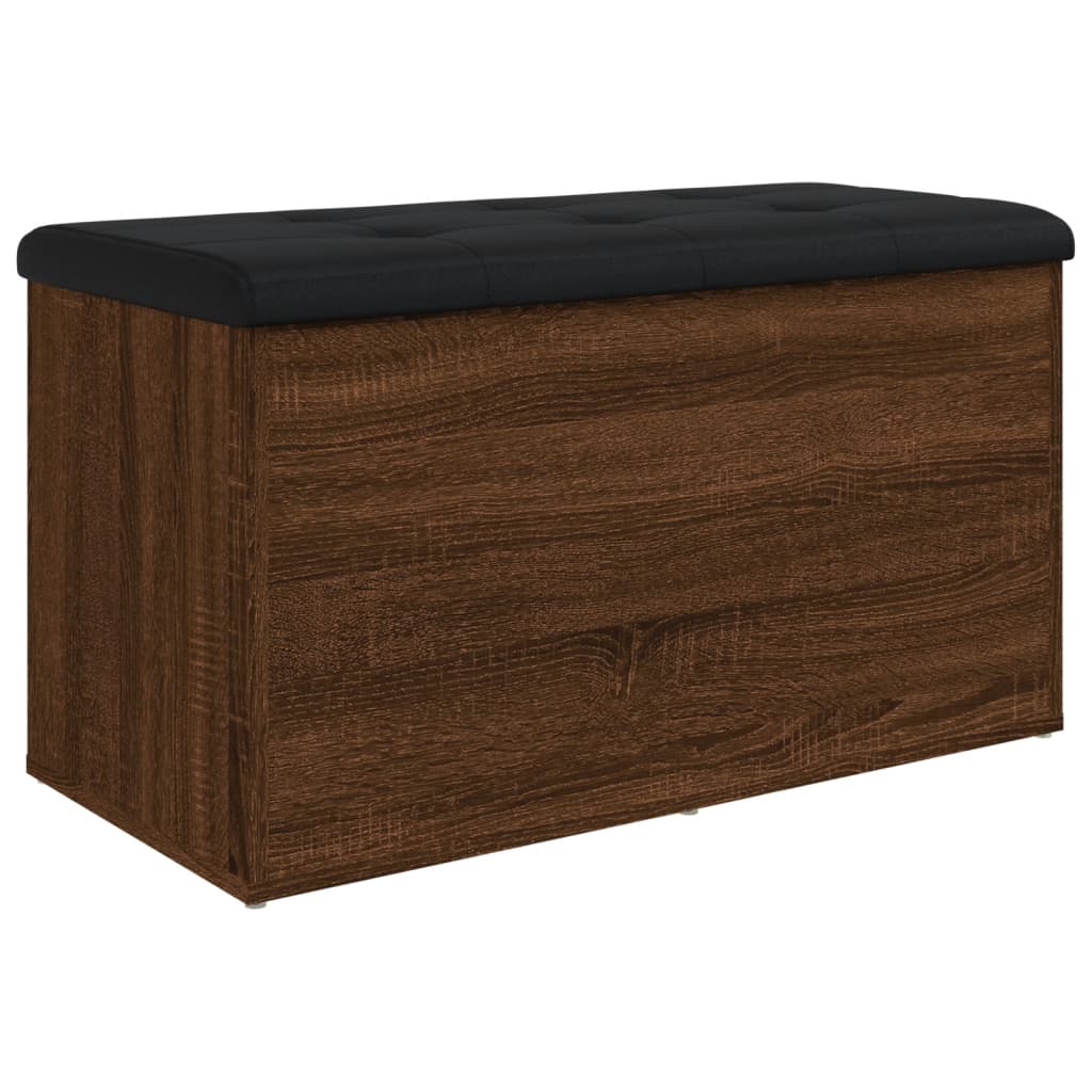 Banc de rangement chêne fumé 82x42x45 cm Bois d'ingénierie