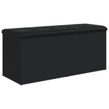 Banc de rangement noir 102x42x45 cm bois d'ingénierie