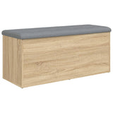 Banc de rangement chêne sonoma 102x42x45 cm bois d'ingénierie