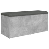 Concrete gray storage bench 102x42x45 cm engineered wood