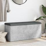 Concrete gray storage bench 102x42x45 cm engineered wood