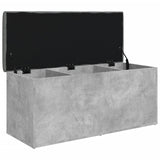 Banc de rangement gris béton 102x42x45 cm bois d'ingénierie