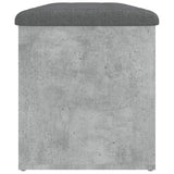 Banc de rangement gris béton 102x42x45 cm bois d'ingénierie