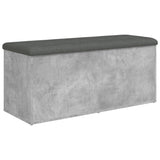 Banc de rangement gris béton 102x42x45 cm bois d'ingénierie