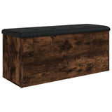 Banc de rangement chêne fumé 102x42x45 cm bois d'ingénierie