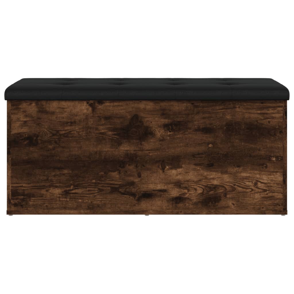 Banc de rangement chêne fumé 102x42x45 cm bois d'ingénierie