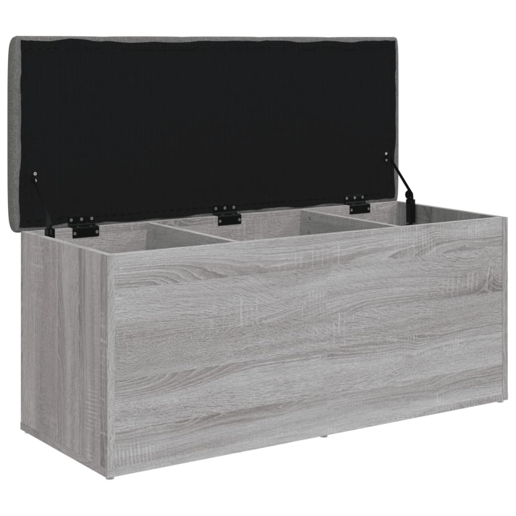 Banc de rangement sonoma gris 102x42x45 cm bois d'ingénierie