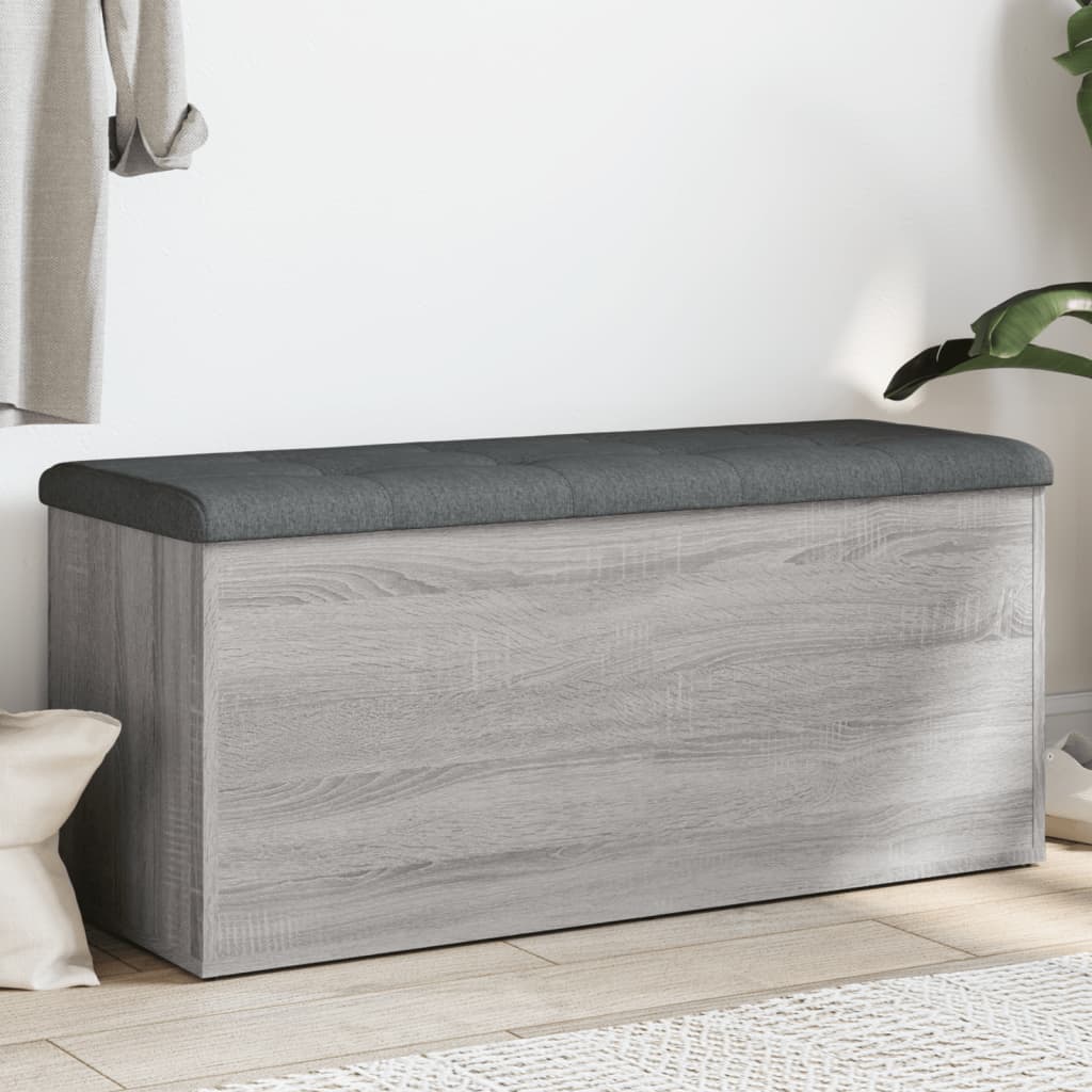 Banc de rangement sonoma gris 102x42x45 cm bois d'ingénierie