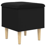 Banc de rangement noir 42x42x46 cm bois d'ingénierie