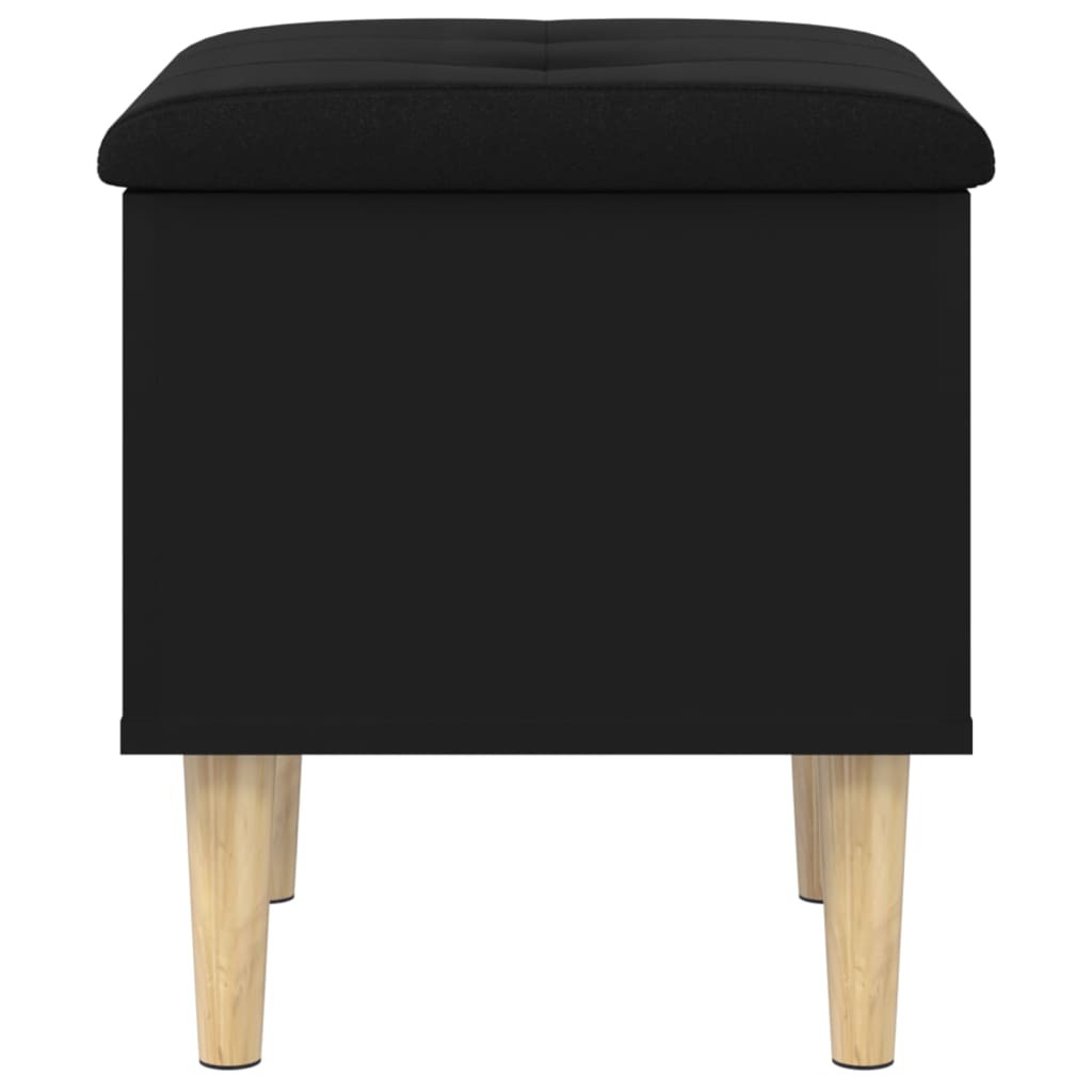 Banc de rangement noir 42x42x46 cm bois d'ingénierie