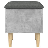 Banc de rangement gris béton 42x42x46 cm bois d'ingénierie