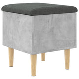 Banc de rangement gris béton 42x42x46 cm bois d'ingénierie