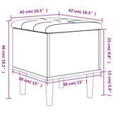 Banc de rangement gris béton 42x42x46 cm bois d'ingénierie