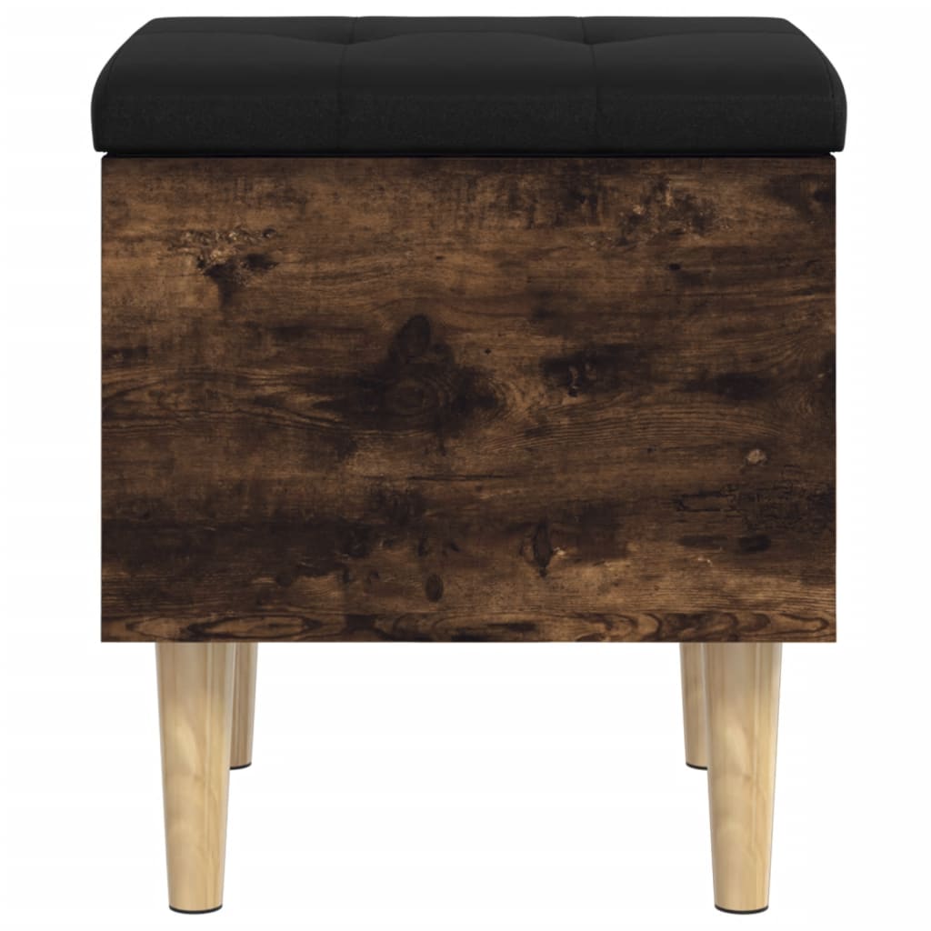 Banc de rangement chêne fumé 42x42x46 cm bois d'ingénierie