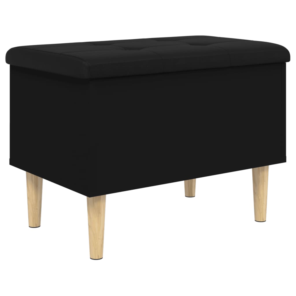 Banc de rangement noir 62x42x46 cm bois d'ingénierie