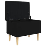 Banc de rangement noir 62x42x46 cm bois d'ingénierie