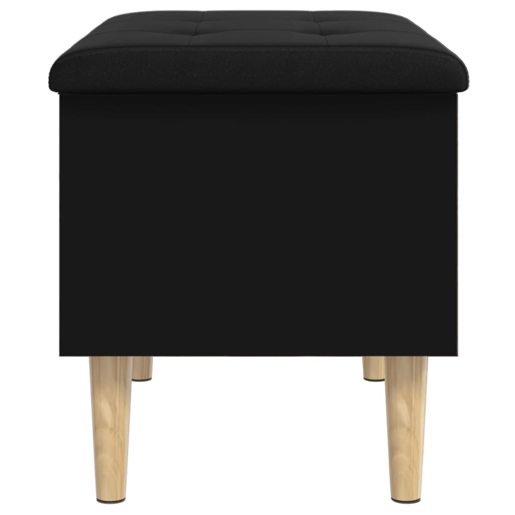 Banc de rangement noir 62x42x46 cm bois d'ingénierie