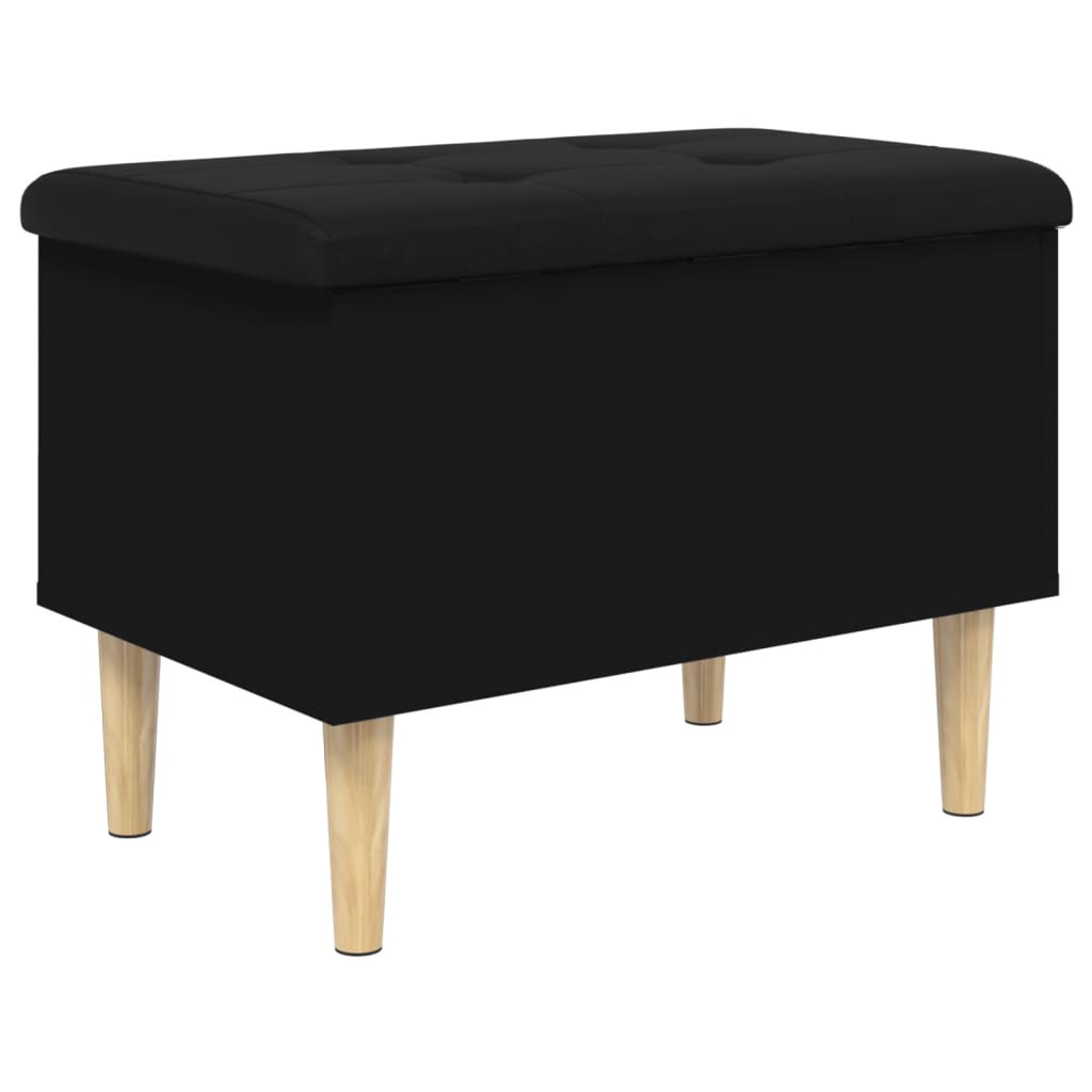 Banc de rangement noir 62x42x46 cm bois d'ingénierie