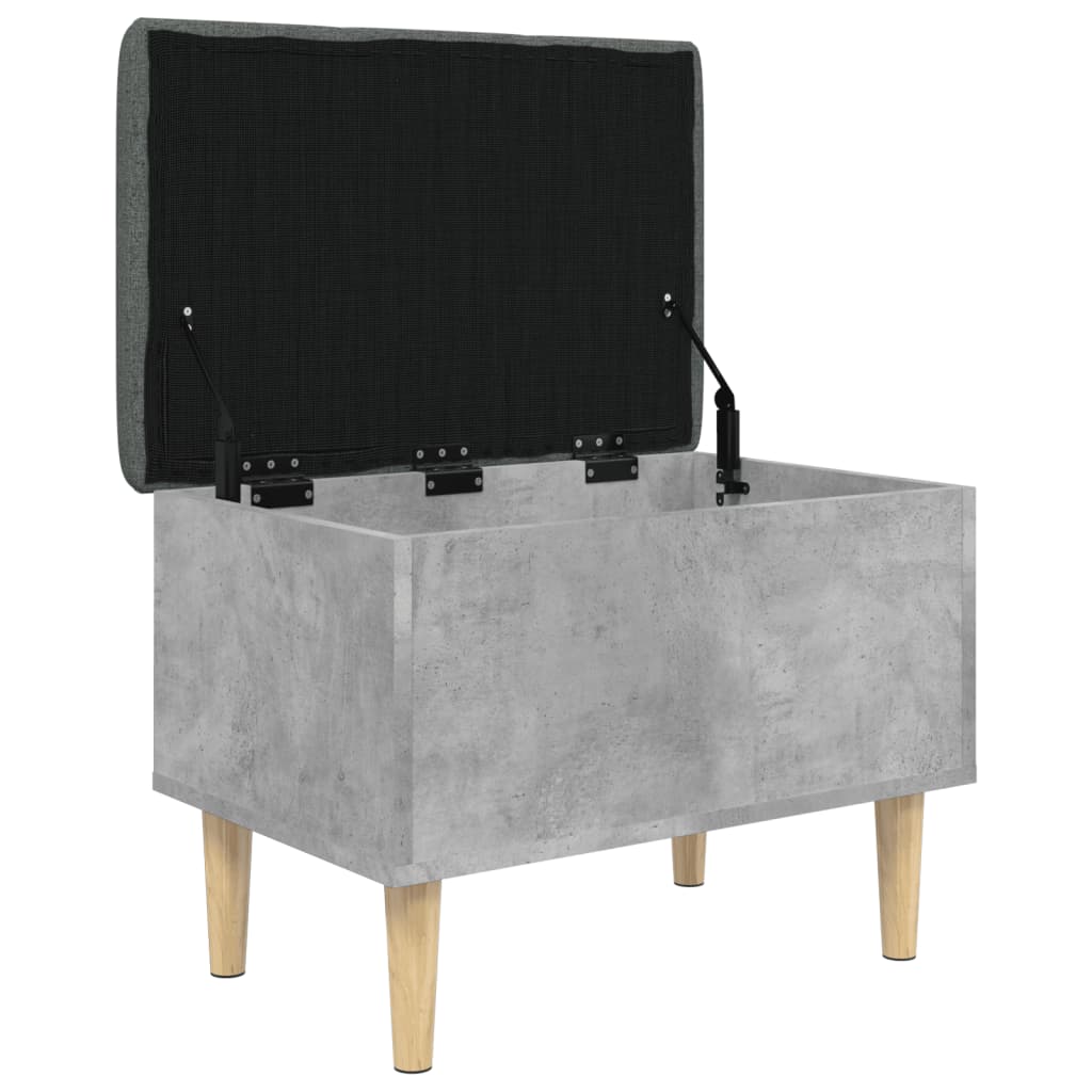 Banc de rangement gris béton 62x42x46 cm bois d'ingénierie