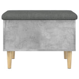 Banc de rangement gris béton 62x42x46 cm bois d'ingénierie