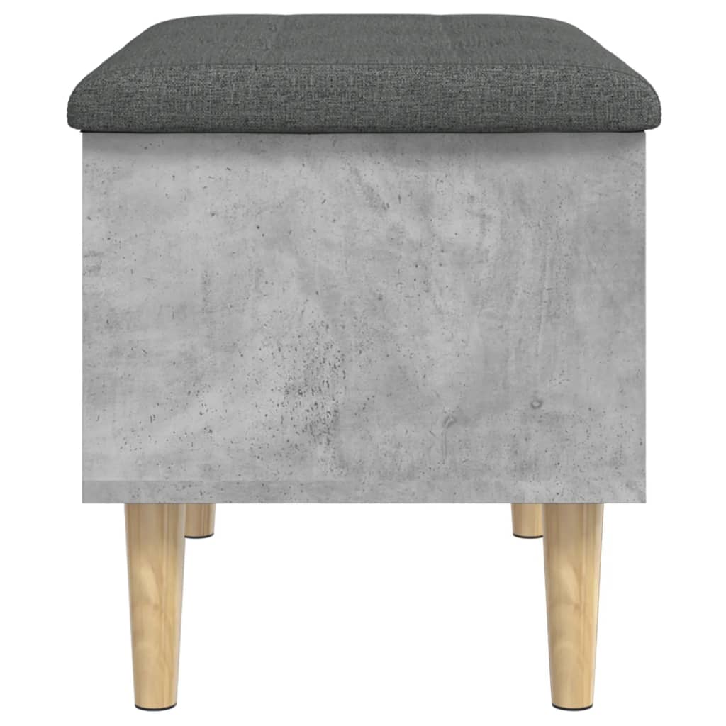 Banc de rangement gris béton 62x42x46 cm bois d'ingénierie