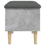 Banc de rangement gris béton 62x42x46 cm bois d'ingénierie