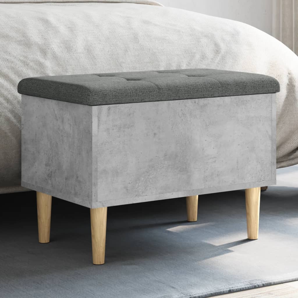 Banc de rangement gris béton 62x42x46 cm bois d'ingénierie