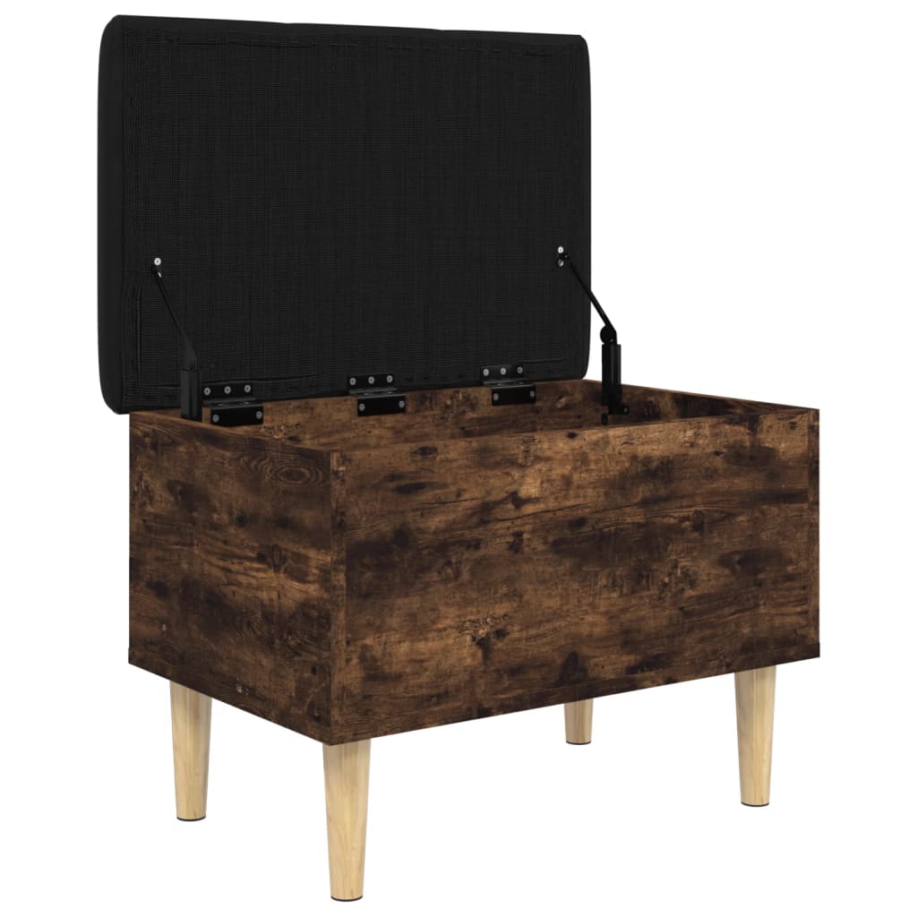 Banc de rangement chêne fumé 62x42x46 cm bois d'ingénierie