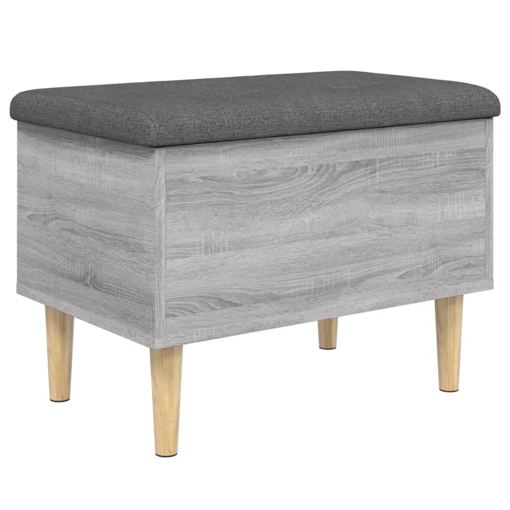 Banc de rangement sonoma gris 62x42x46 cm bois d'ingénierie